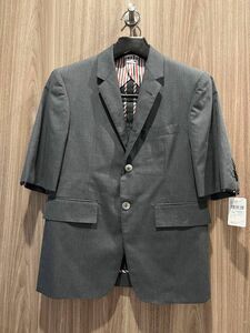 希少 極美品 新品タグ付き THOM BROWNE トムブラウン 半袖ジャケット グレー ｻｲｽﾞ0 