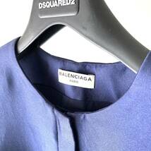 2014.15 SS.Col■新品未使用品■BALENCIAGA/バレンシアガ ワンピース・ドレス ネイビー シルク混合・タグ付き セレブ/美品 ひざ丈 春夏_画像3