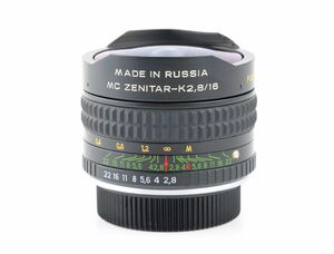 06551cmrk MC ZENITAR-K 16mm F2.8 単焦点 超広角レンズ ペンタックス Kマウント