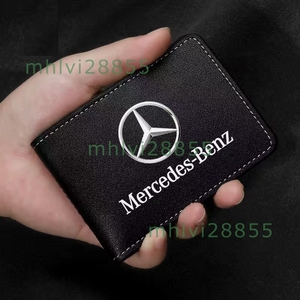 ★メルセデス・ベンツ BENZ★ブラック★カードケース 免許入れ PUレザー 身分証ケース カード収納 薄型 パスケース カード入れ