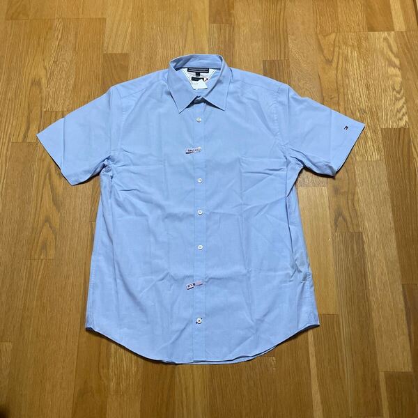 トミーフィルガー Tommy hilfiger 美品 トップス 半袖シャツ non iron L blue ブルー 水色 シャツ 半袖