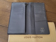 【中古品】LOUIS VUITTON ルイヴィトン フォイユ・ロン 長財布 グラシエ(グレー)_画像3