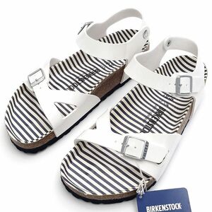 C0558S 未使用品 BIRKENSTOCK/RIO サンダル 【サイズ：39(25cm)】ノーティカルストライプホワイト ビルケンシュトック メンズ