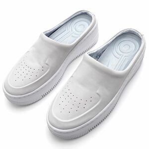 C05319 new goods NIKE/ leather mules sneakers [ size :US7(24cm)] eggshell white slip-on shoes air force one Nike lady's 