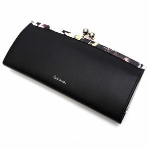 C05295 新品 Paul Smith/ラムレザー ウォレット がま口 長財布 ブラック PWD645 ポールスミス レディース