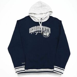 D0504SH6 超美品 24SS Mitchell&Ness ジョージタウン大学 パーカー 【サイズ：L】 ネイビー/グレー ミッチェルアンドネス メンズ