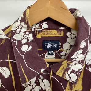 ☆USA製 STUSSY ステューシー 半袖シャツ 総柄 アロハシャツ メンズMサイズの画像6