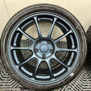 ４本セット RAYS レイズ ZE40 9J et45 18 114.3 メタリックブルー アドバン a048 265/35r18タイヤ付きの画像1