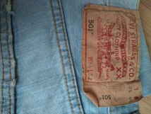 リーバイス levi's 501　W34　ダメージジーンズ　中古　古着　穴あり　修復あり_画像2