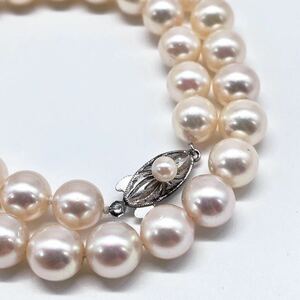 良質!! テリ強 アコヤ真珠 ネックレス アコヤパール 本真珠 ホワイトピンク系 ラウンド pearl necklace jewelry silver