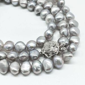 良質!! テリ強 極美品 本真珠 ロング ネックレス 約61cm 5.5mm アコヤパール 本真珠 ラウンド pearl necklace jewelry silver