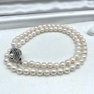 テリ最強 アコヤ真珠 ネックレス 5.6-5.9mm アコヤパール ラウンド pearl necklace jewelry silver