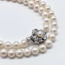 テリ強 美品 アコヤ真珠 ネックレス 6.0-6.4mm アコヤパール ラウンド pearl necklace jewelry silver_画像1