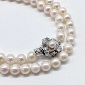 テリ強 美品 アコヤ真珠 ネックレス 6.0-6.4mm アコヤパール ラウンド pearl necklace jewelry silver