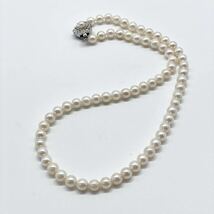 テリ強 美品 アコヤ真珠 ネックレス 6.0-6.4mm アコヤパール ラウンド pearl necklace jewelry silver_画像5