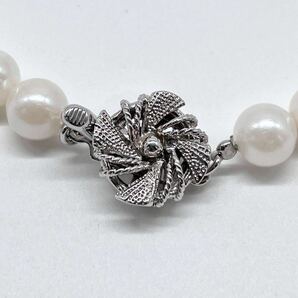 テリ強 アコヤ真珠 ネックレス 6.4-6.9mm アコヤパール ラウンド pearl necklace jewelry silver刻印の画像5