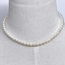 良質!! テリ強 美品 アコヤ真珠 ネックレス 約40cm 6.0-6.4mm アコヤパール 本真珠 ラウンド pearl necklace jewelry silver_画像3