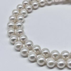 テリ最強!! 極美品 アコヤ真珠 ネックレス 約46cm 6.4-7.0mm アコヤパール ラウンド pearl necklace jewelry silverの画像2