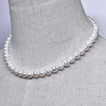 テリ強!! 極美品 アコヤ真珠 ネックレス 約41.5cm 7.5-8.0mm アコヤパール ラウンド pearl necklace jewelry silver_画像1