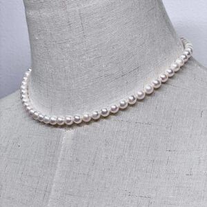 テリ最強!! アコヤ真珠 ネックレス 約41cm 6.0-6.5mm アコヤパール ラウンド pearl necklace jewelry silver