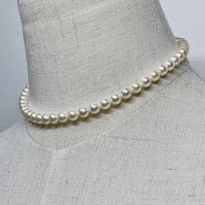 良質!! テリ強 アコヤ真珠 ネックレス 約38cm 6.5-7.0mm アコヤパール 本真珠 ラウンド pearl necklace jewelry silver