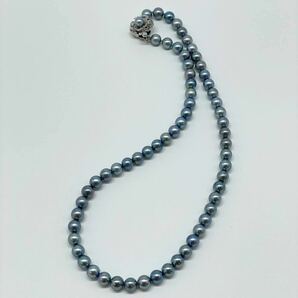 良質!! テリ強 美品 アコヤ真珠 ネックレス 約43cm 6.5mm アコヤパール 本真珠 ラウンド pearl necklace jewelry silverの画像5