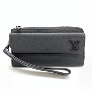 LOUIS VUITTON ルイヴィトン M69831 LVアエログラム ジッピーウォレット L字ファスナー長財布 レザー 黒 ブラック ノワール 管理RT37226