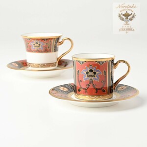 ノリタケ シルクウィンズ 金彩 カップ&ソーサー 2客 SILK WINDS ボーンチャイナ/BONE CHINA Noritake コーヒー 高級磁器 洋食器