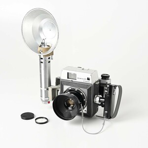 マミヤ 23 STANDARD SEIKOSHA MAMIYA SEKOR 90mm F3.5 レンズフィルター フード レザーケース付 中判 ストロボ フィルムカメラ 骨董