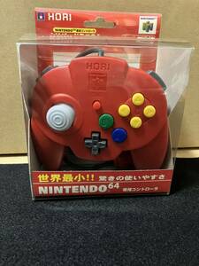 Nintendo64 新品未使用に近い　ホリパッドミニ　コントローラー　レッド　箱付き