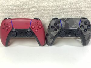 SONY ソニー PlayStation5 PS5 ワイヤレスコントローラー CFI-ZCT1J おまとめ品 グレーカモフラージュ コズミックレッド 通電確認済み IK