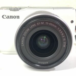 Canon キャノン EOS M10 ミラーレス一眼 デジタルカメラ ZOOM LENS EF-M 15mm〜45mm 1:3.5-6.3 IS STM ホワイト 充電器 通電確認済み SYの画像2