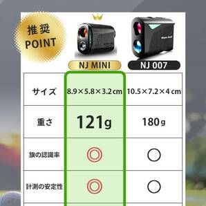 NINJOR GOLF ゴルフ レーザー 距離計 NJ MINI OLED コンパクトサイズ 122ｇ ゴルフ距離測定器 Y114の画像6