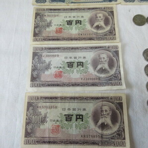 古紙幣/硬貨 五百円札4枚/百円札3枚/百円銀貨6枚など 計3950円の画像3