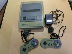 【HW89-05】【80サイズ】▲任天堂 SFC スーパーファミコン ゲーム機セット SHVC-001/ジャンク扱い/通電可/※傷汚れ ヤケ有