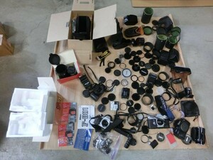 [HW89-32][140 size ] not yet inspection goods / outer box * accessory * case * lens cap etc. camera supplies. accessories together set 