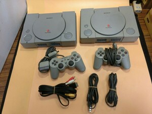 【HW91-82】【80サイズ】▲PS1 プレイステーション1 SCPH-7000 ゲーム機 2台セット/ジャンク扱い/通電可/※傷汚れ ヤケ有