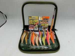 【HW92-95】【送料無料】イカ釣り用 ルアーセット ケース付き/エギスナップ/カットリーダー/釣り用具/※傷有