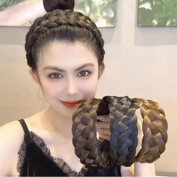 レディースヘアバンド かつらヘッドバンド かつらカチューシャ ウィッグ三つ編みヘアバンド