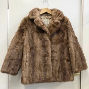 Central Fur リアルファー 毛皮 コート ブラウン サイズ15号 ハーフコート ミンク 上質 高級毛皮 レディース