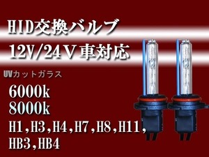 即決■HIDバルブ■H1.H3.H4.H7.H8.H11.HB3.HB4-6000k・8000k