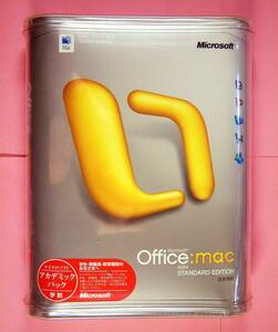 【3953】 Microsoft Office:mac 2004 Std 学割 新品 マイクロソフト マック用オフィス Word Excel PowerPoint Entourage エクセル ワード