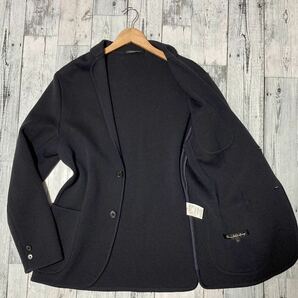 UNITED ARROWS ウール ネイビー 2B ストレッチ ジャケット Lサイズ テーラードジャケット パッチポケット green label relaxingの画像2