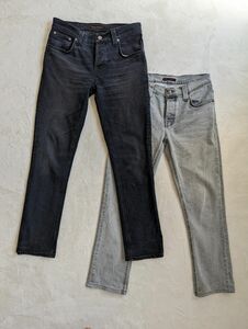 NUDIE JEANS ヌーディージーンズ　GRIM TIME 2本セット　W32/11 MONTHS/PALE LEAD