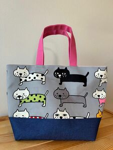 トートバッグ　ハンドメイド　猫柄