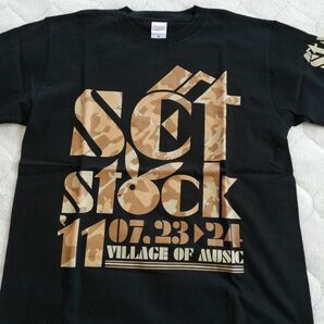 setstock11　village　of　music　音楽フェス　 Tシャツ　新品未使用　M　ブラック×ゴールド　バンドTシャツ