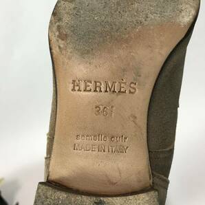 j94 良品 HERMES エルメス レザー ロングブーツ ベルトデザイン 36.5 イタリア製 本革 レディース 正規品 シューズの画像7