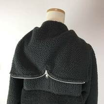 j126 tricot COMME des GARCONS トリコ コムデギャルソン ボア パーカー ジップアップ フリースジャケット ブラック M 正規品 日本製_画像7