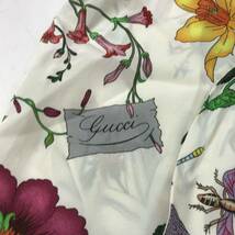 j157 良品 GUCCI グッチ シルク ノースリーブ ブラウス シャツ ボウタイ フラワー 38 silk 100% 362047 イタリア製 正規品　フローラ_画像5