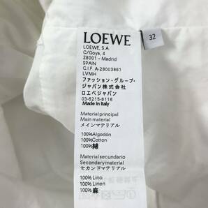 j175 LOEWE ロエベ ブラウス シャツ ホワイト 長袖シャツ オフショル アシンメトリー 32 イタリア製 コットン 100% トップス 正規品の画像4